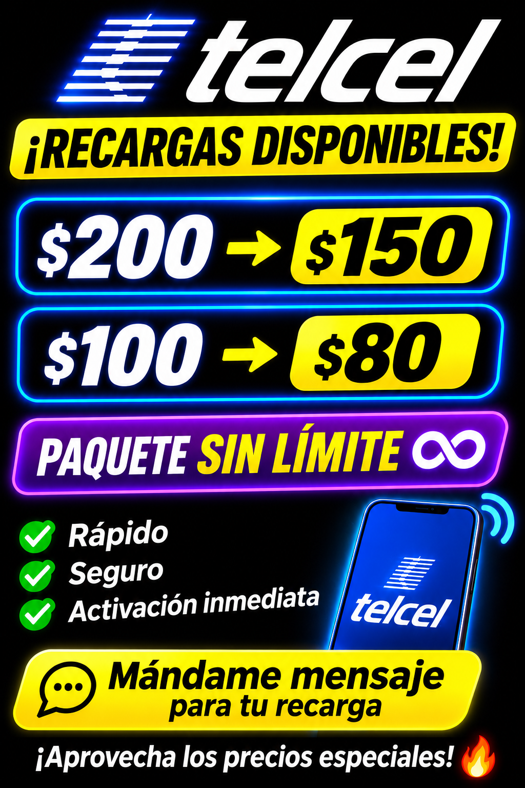 Recargas Telcel Baratas